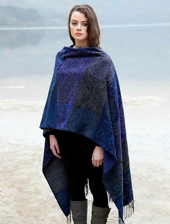 Aran Cashmere Celtic Knot Ruana Wrap