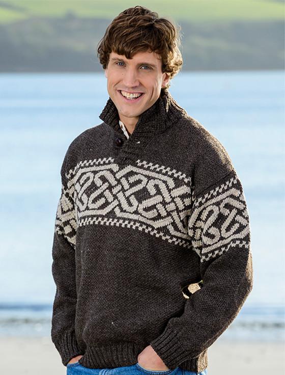 Aran Cashmere ‎Celtic Troyer Sweater