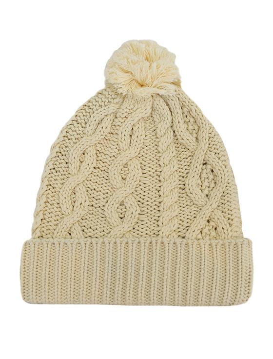 Aran Cashmere Chunky Aran Knit Pom Pom Hat