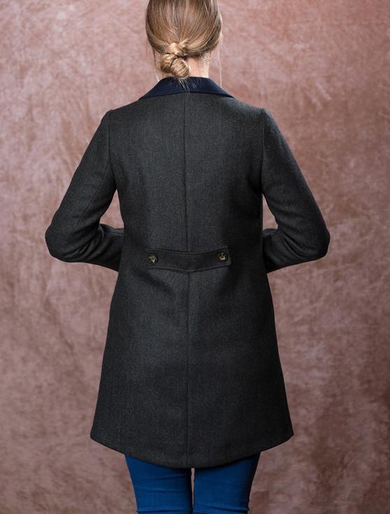 Aran Cashmere Ciara Tweed Coat - Winning Green