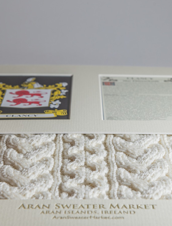 Aran Cashmere Clancy Clan Aran & History Display