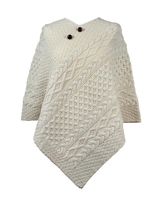 aran cashmere Clancy Clan Aran Poncho
