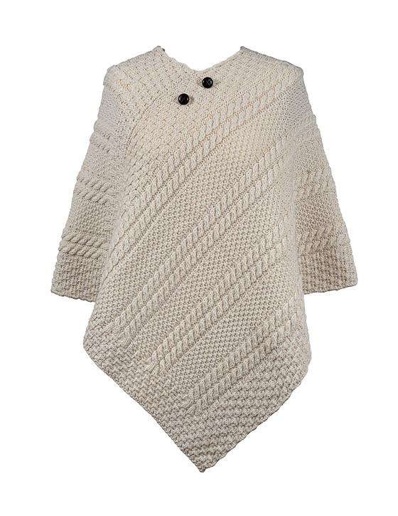 aran cashmere Cleary Clan Aran Poncho