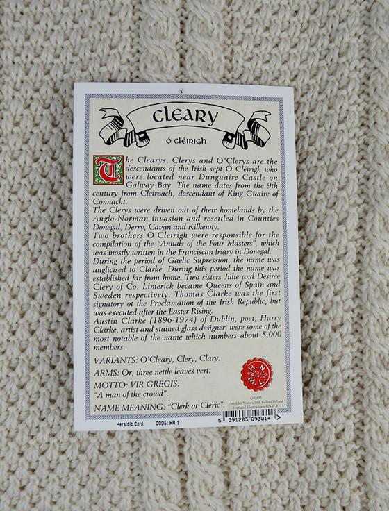 Aran Cashmere Cleary Clan Scarf