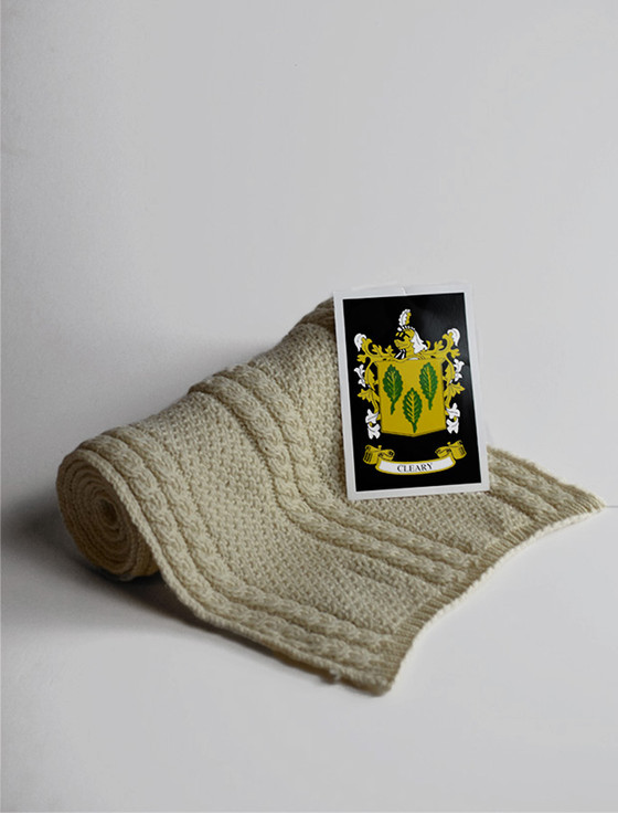 aran cashmere Cleary Clan Scarf