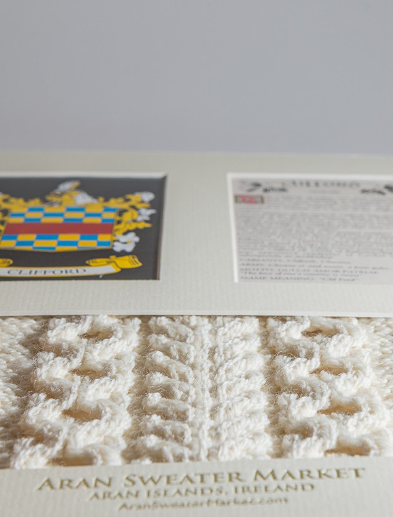 Aran Cashmere Clifford Clan Aran & History Display