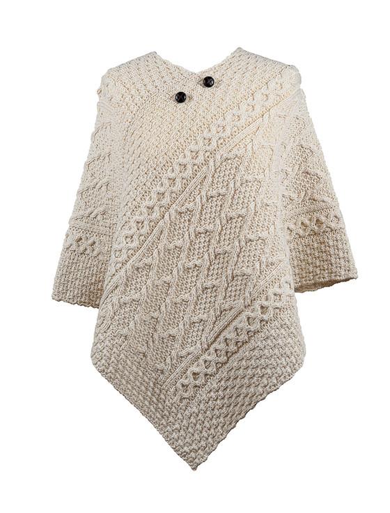 aran cashmere Coffey Clan Aran Poncho