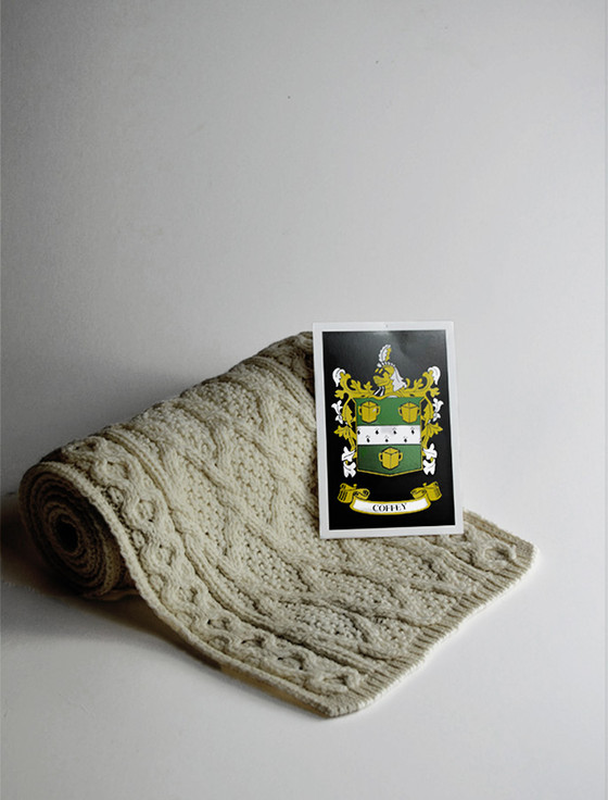 aran cashmere Coffey Clan Scarf