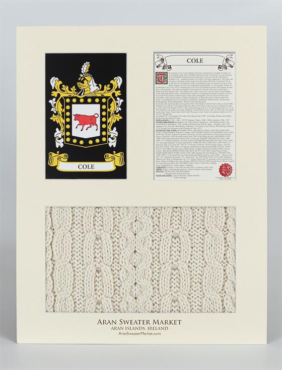 Aran Cashmere Cole Clan Aran & History Display