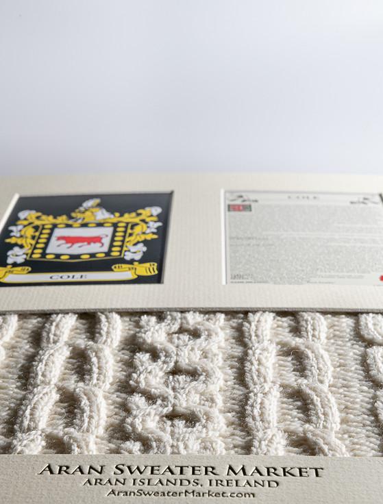 Aran Cashmere Cole Clan Aran & History Display
