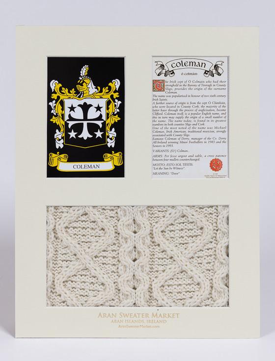 Aran Cashmere Coleman Clan Aran & History Display