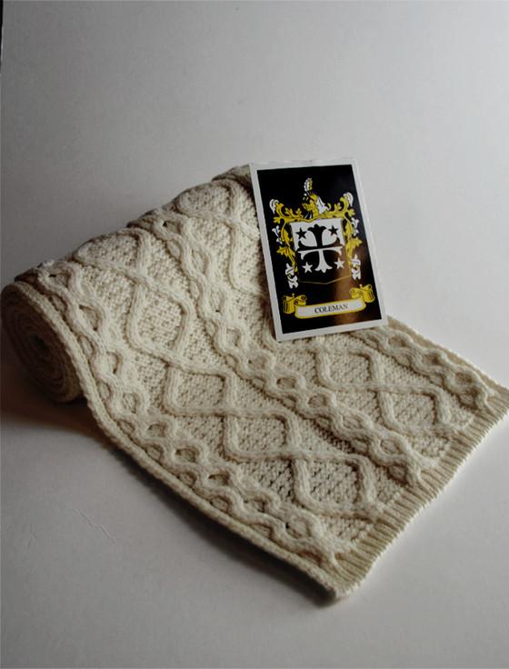 aran cashmere Coleman Clan Scarf
