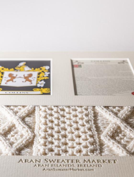 Aran Cashmere Collins Clan Aran & History Display