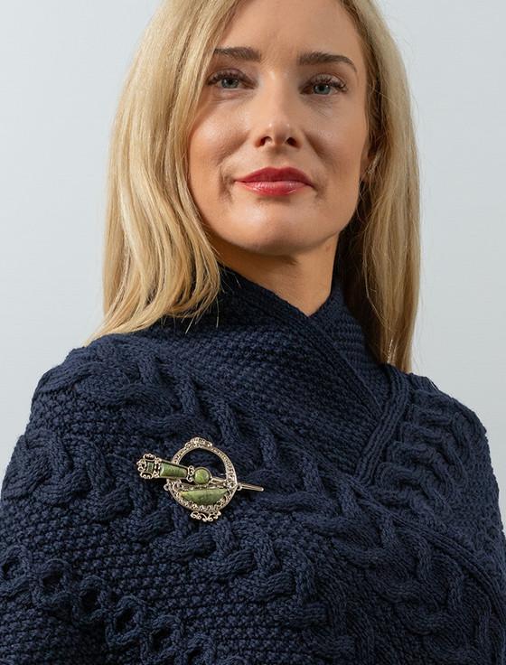 aran cashmere Connemara Marble Celtic Tara Brooch