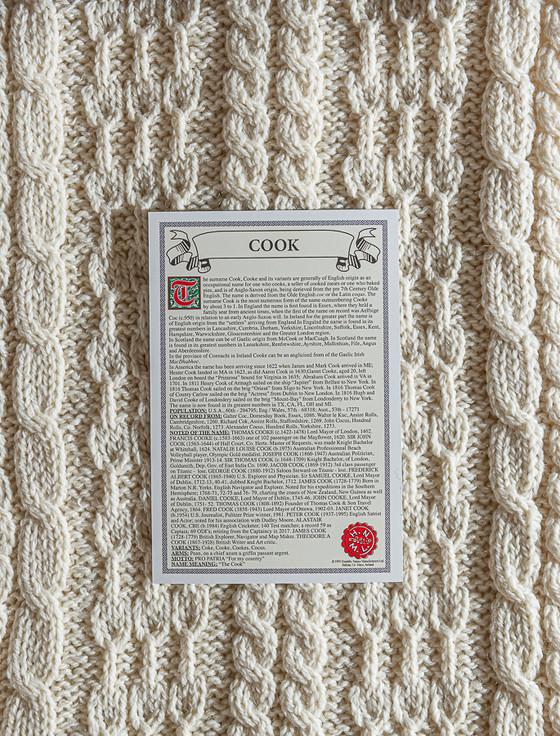Aran Cashmere Cook Clan Aran Throw