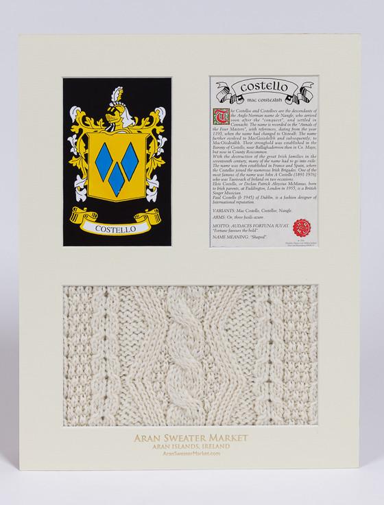 Aran Cashmere Costello Clan Aran & History Display