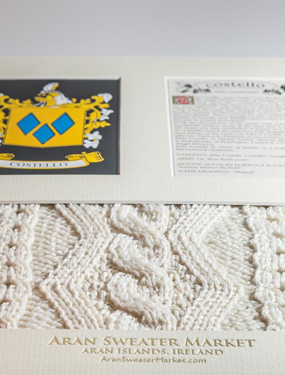 Aran Cashmere Costello Clan Aran & History Display