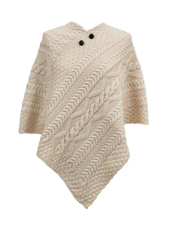 aran cashmere Costello Clan Aran Poncho