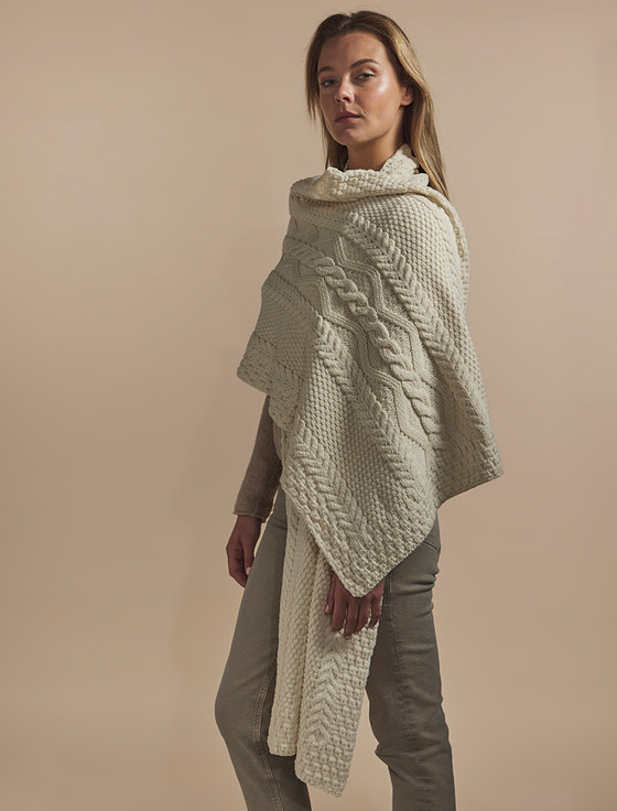 Aran Cashmere Costello Clan Aran Wrap