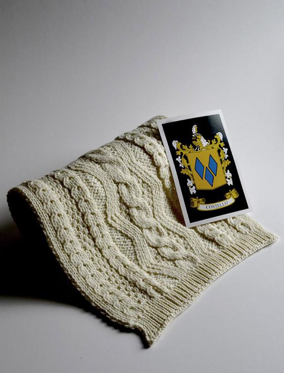 aran cashmere Costello Clan Scarf