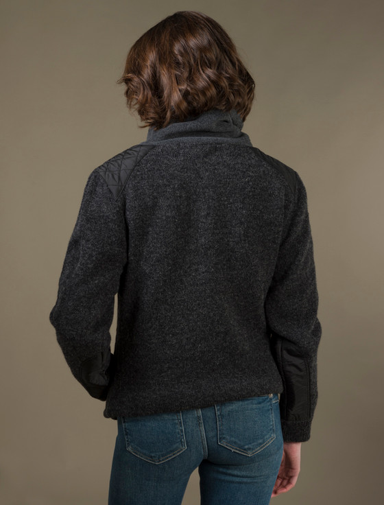 Aran Cashmere Cowl Neck Aran Sweater