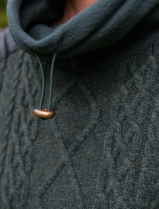 Aran Cashmere Cowl Neck Aran Sweater