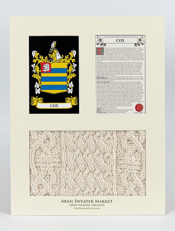 Aran Cashmere Cox Clan Aran & History Display
