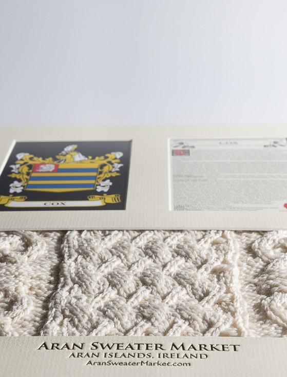 Aran Cashmere Cox Clan Aran & History Display