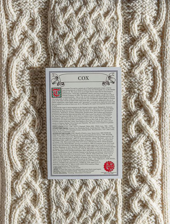 Aran Cashmere Cox Clan Aran Throw