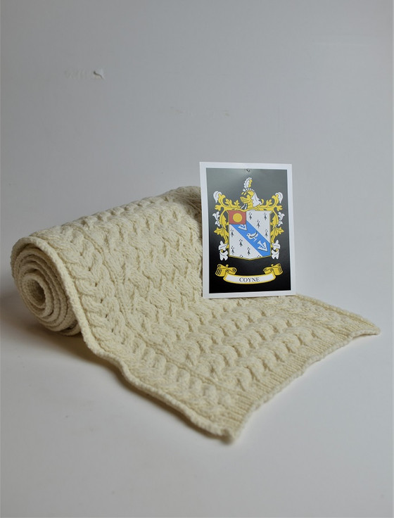 aran cashmere Coyne Clan Scarf