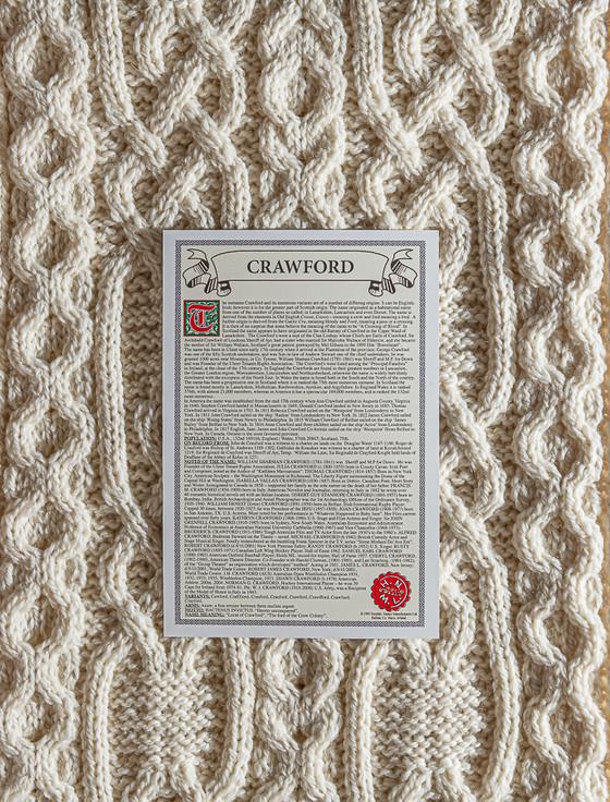 Aran Cashmere Crawford Clan Aran Throw
