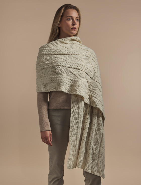 Aran Cashmere Cronin Clan Aran Wrap