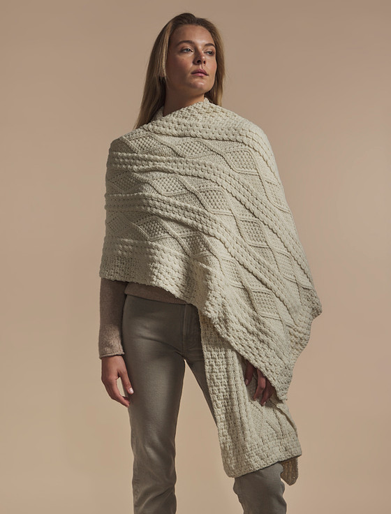 aran cashmere Cronin Clan Aran Wrap
