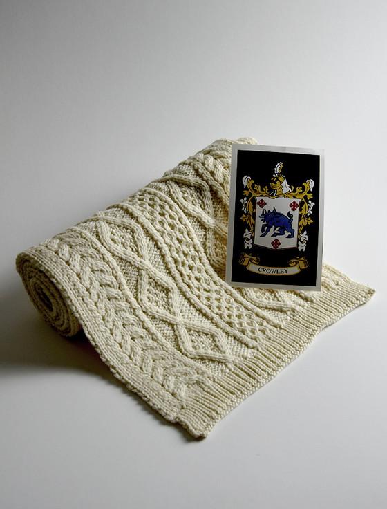 aran cashmere Crowley Clan Scarf
