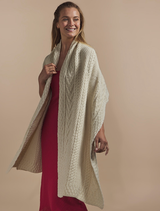 aran cashmere Cunningham Clan Aran Wrap