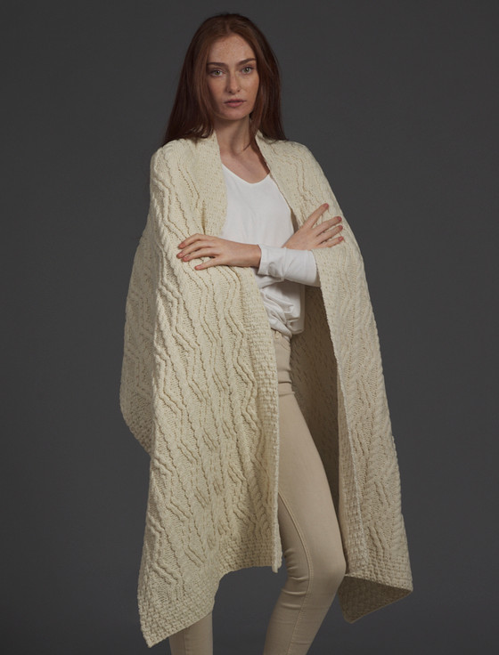 aran cashmere Curran Clan Aran Wrap