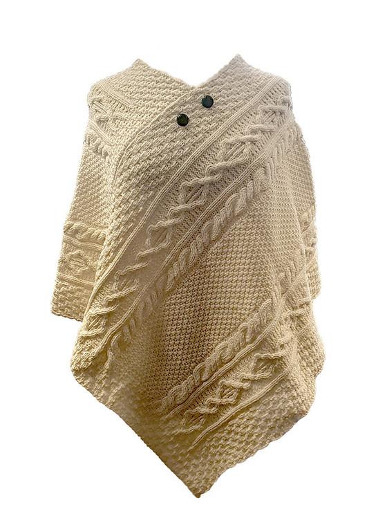 aran cashmere Curry Clan Aran Poncho
