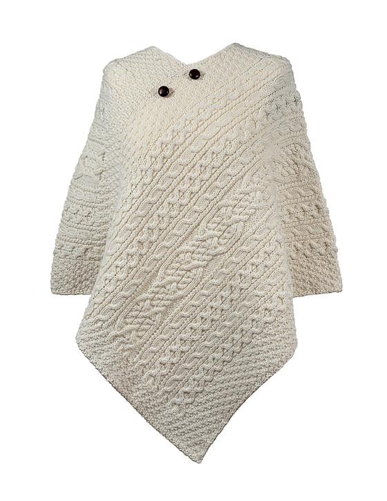aran cashmere Cusack Clan Aran Poncho