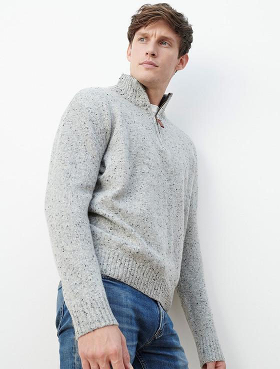 Aran Cashmere ‎D‎on‎egal Blend Zip Neck Sweater