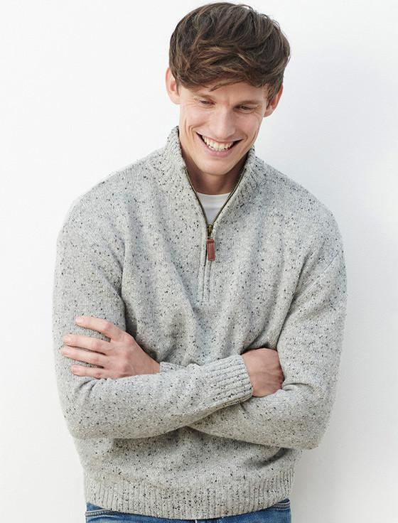 aran cashmere ‎D‎on‎egal Blend Zip Neck Sweater