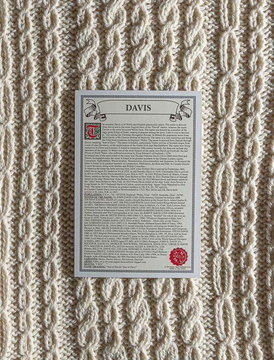 Aran Cashmere Davis Clan Scarf