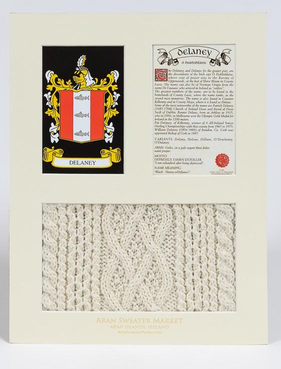 Aran Cashmere Delaney Clan Aran & History Display