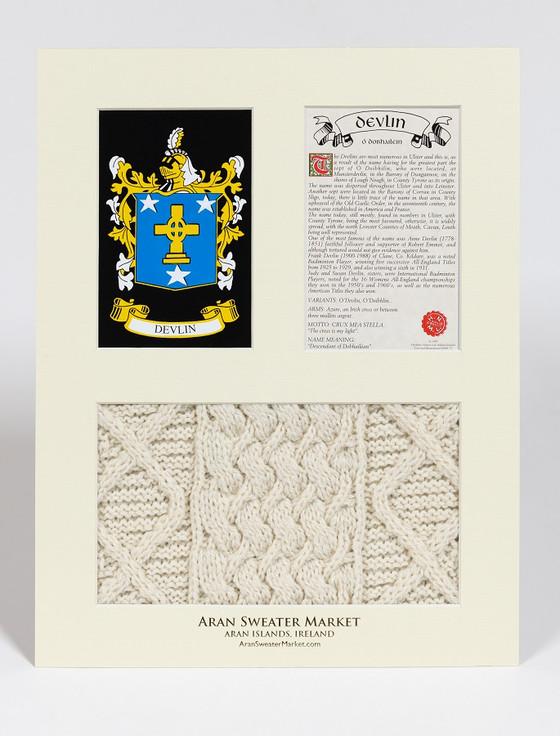 Aran Cashmere Devlin Clan Aran & History Display