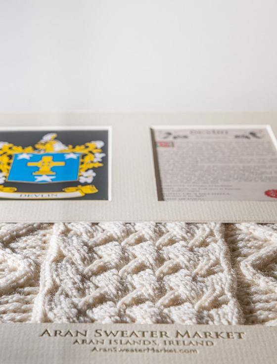 Aran Cashmere Devlin Clan Aran & History Display