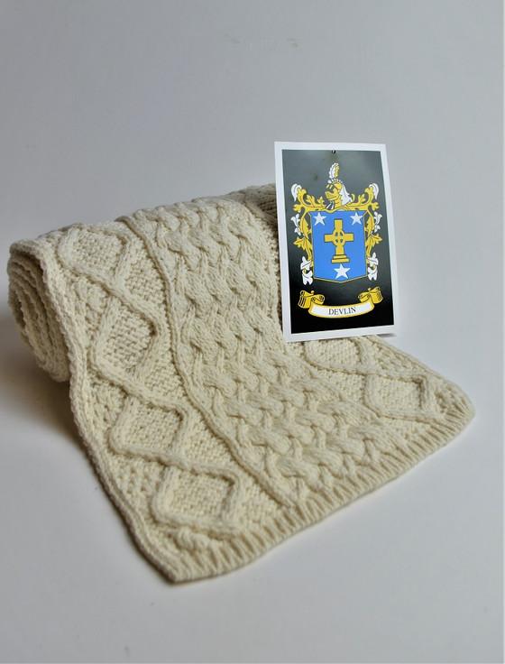 aran cashmere Devlin Clan Scarf