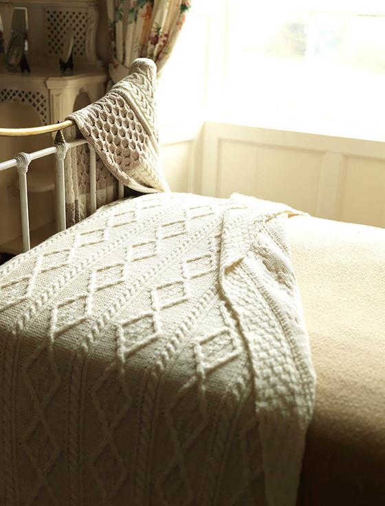 aran cashmere Diamond Aran Throw