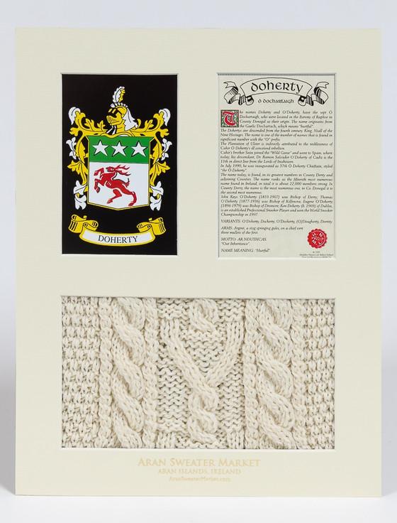 Aran Cashmere Doherty Clan Aran & History Display