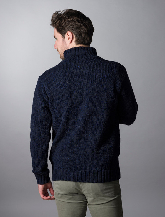 Aran Cashmere ‎Done‎gal Tweed H‎alf Zip Sweater‎