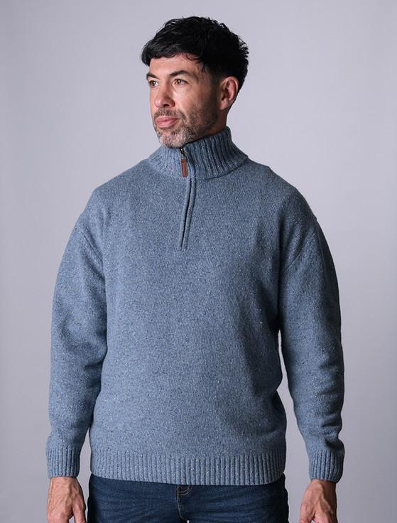 Aran Cashmere Donegal Blend Zip Neck Sweater