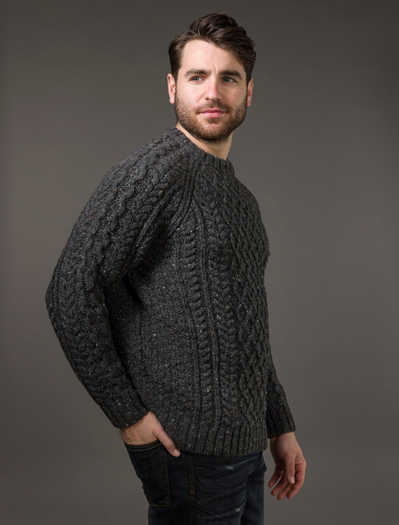 Aran Cashmere Donegal's Crew‎ Neck‎ Aran Sweater